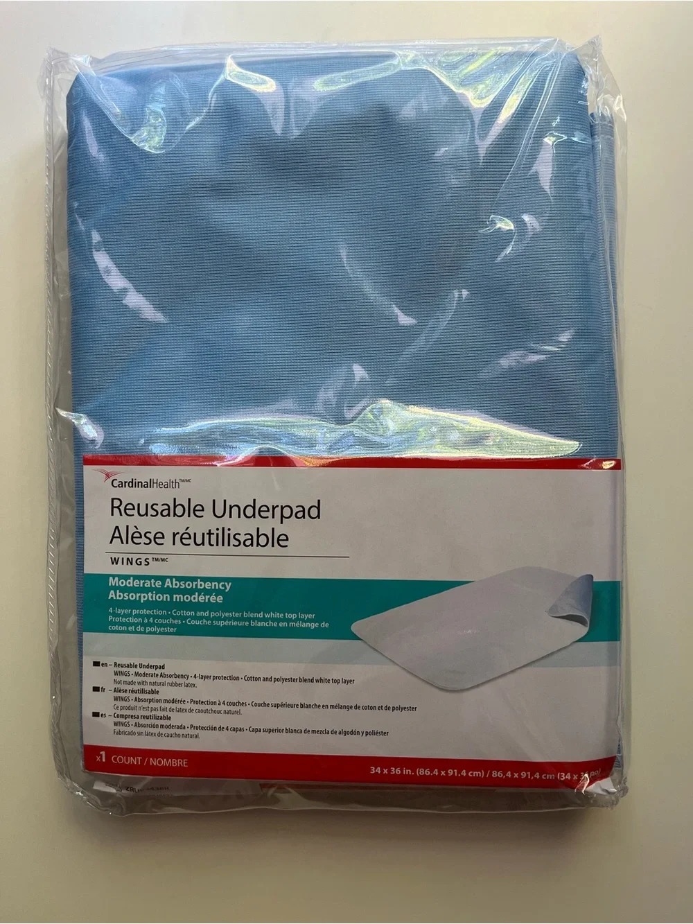 Cardinal Health Reusable Underpad - Blue size 34x36in